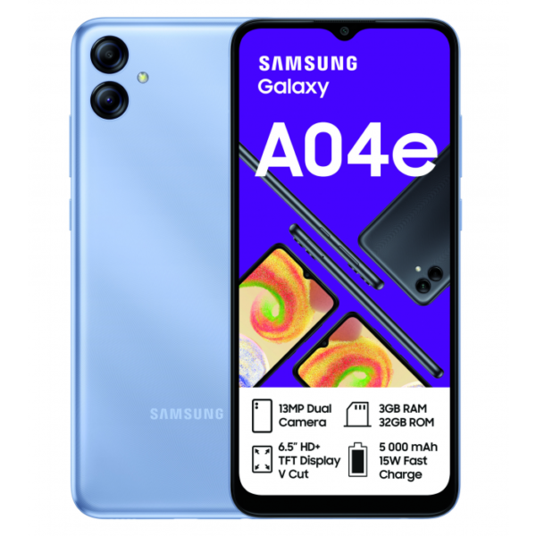 Samsung Galaxy A04e mémoire 64 Go Ram 3 Go écran 6.5″