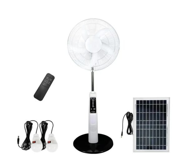 Ventilateur solaire - rechargeable - Mp3 - Powerbank